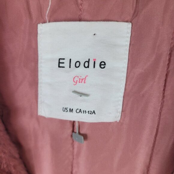 Elodie Girl Soft Faux Fur Coat Pink Hooded Size Medium 10-12 Fuzzy Fleece Winter - Picture 6 of 7
